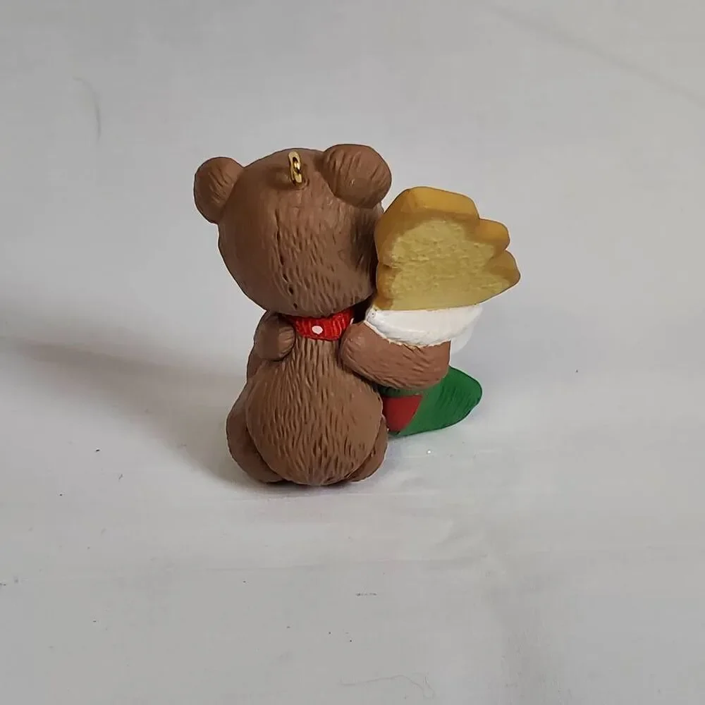 1995 Baby’s 2nd Christmas Ornament – Brown Teddy Bear with Tree Cookie & Red Bow